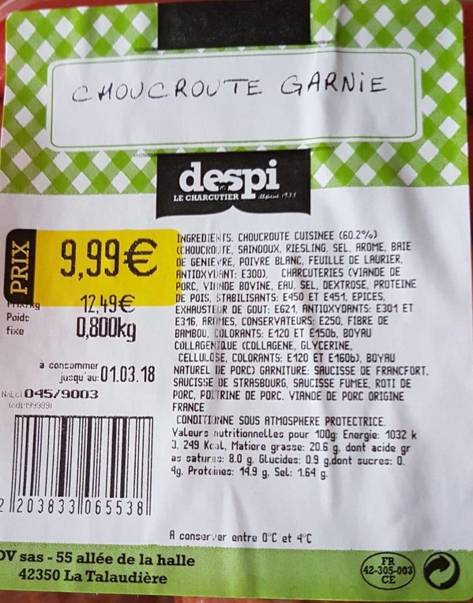 Despi Choucroute garnie packshot