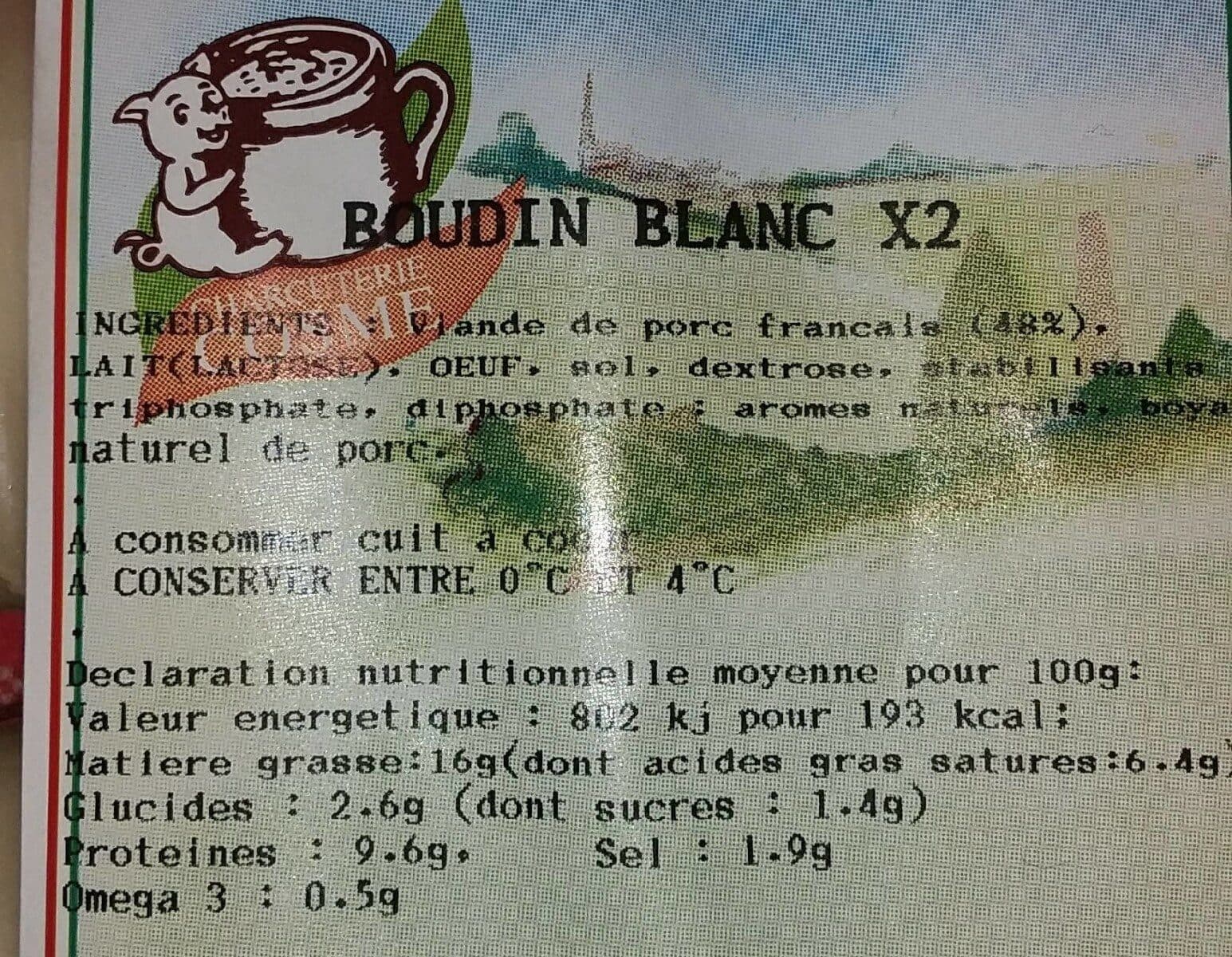 Ho Producteurs Boudin blanc packshot