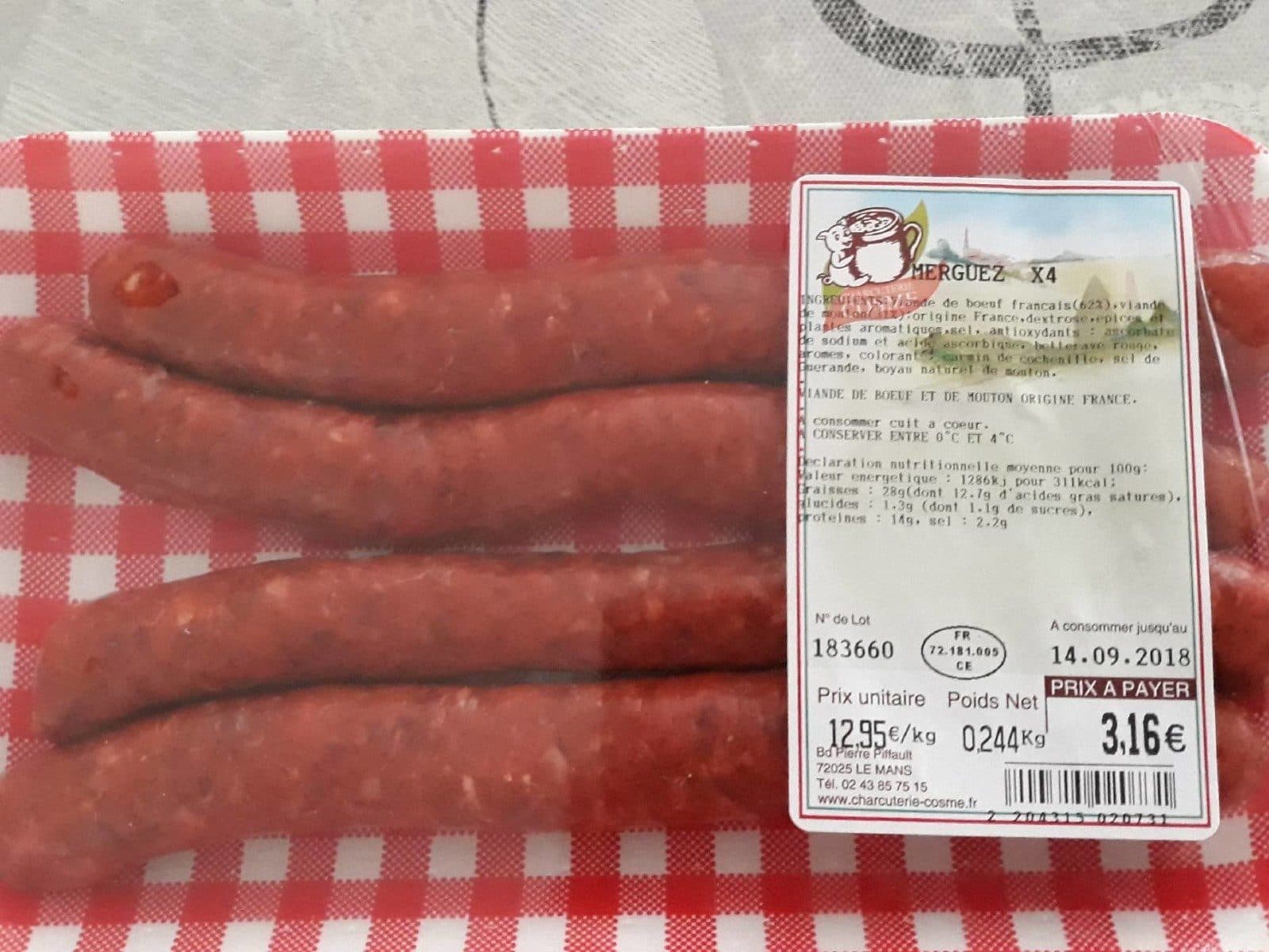 Open Food Facts Merguez x4 packshot