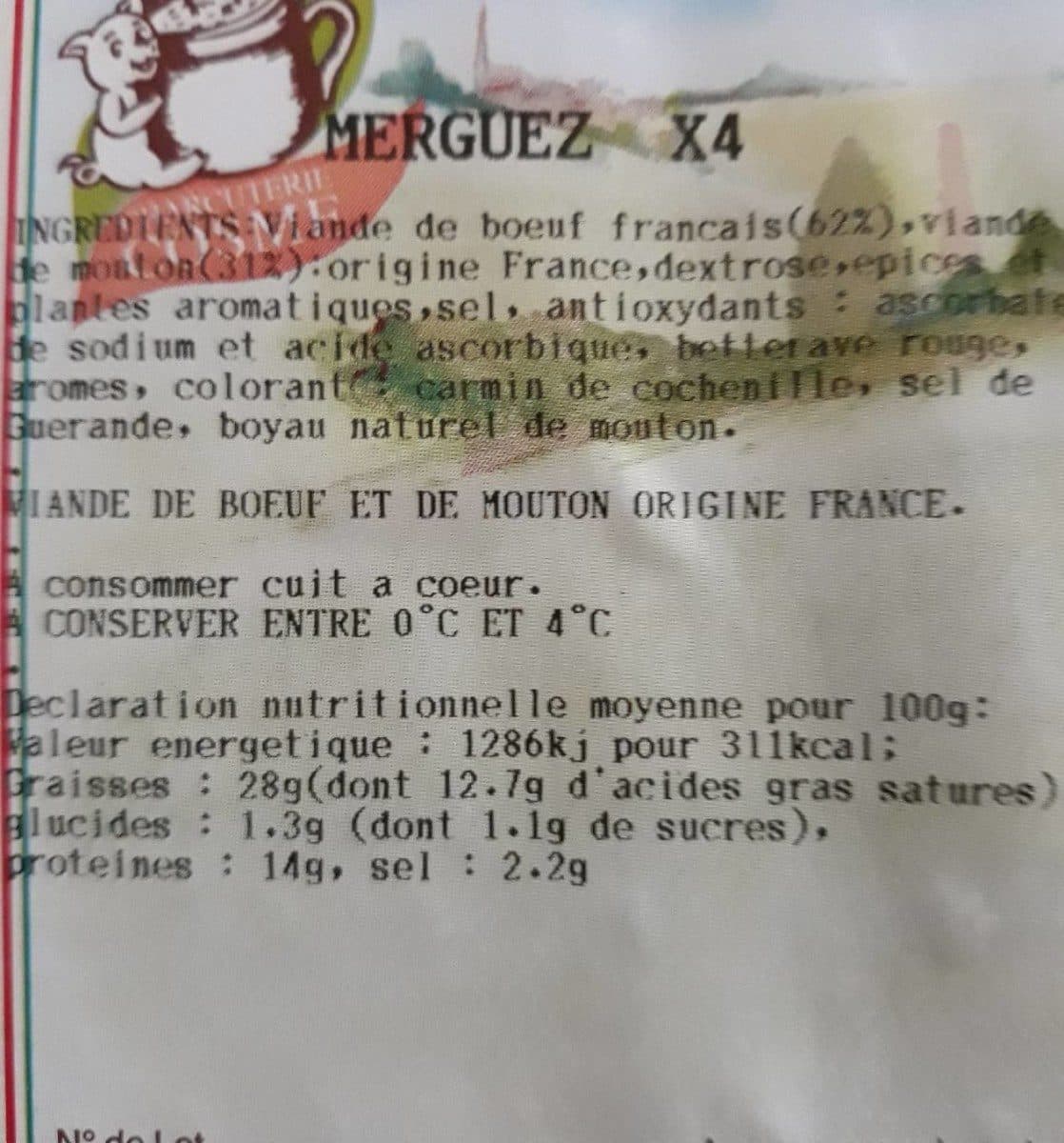Open Food Facts Merguez x4 packshot