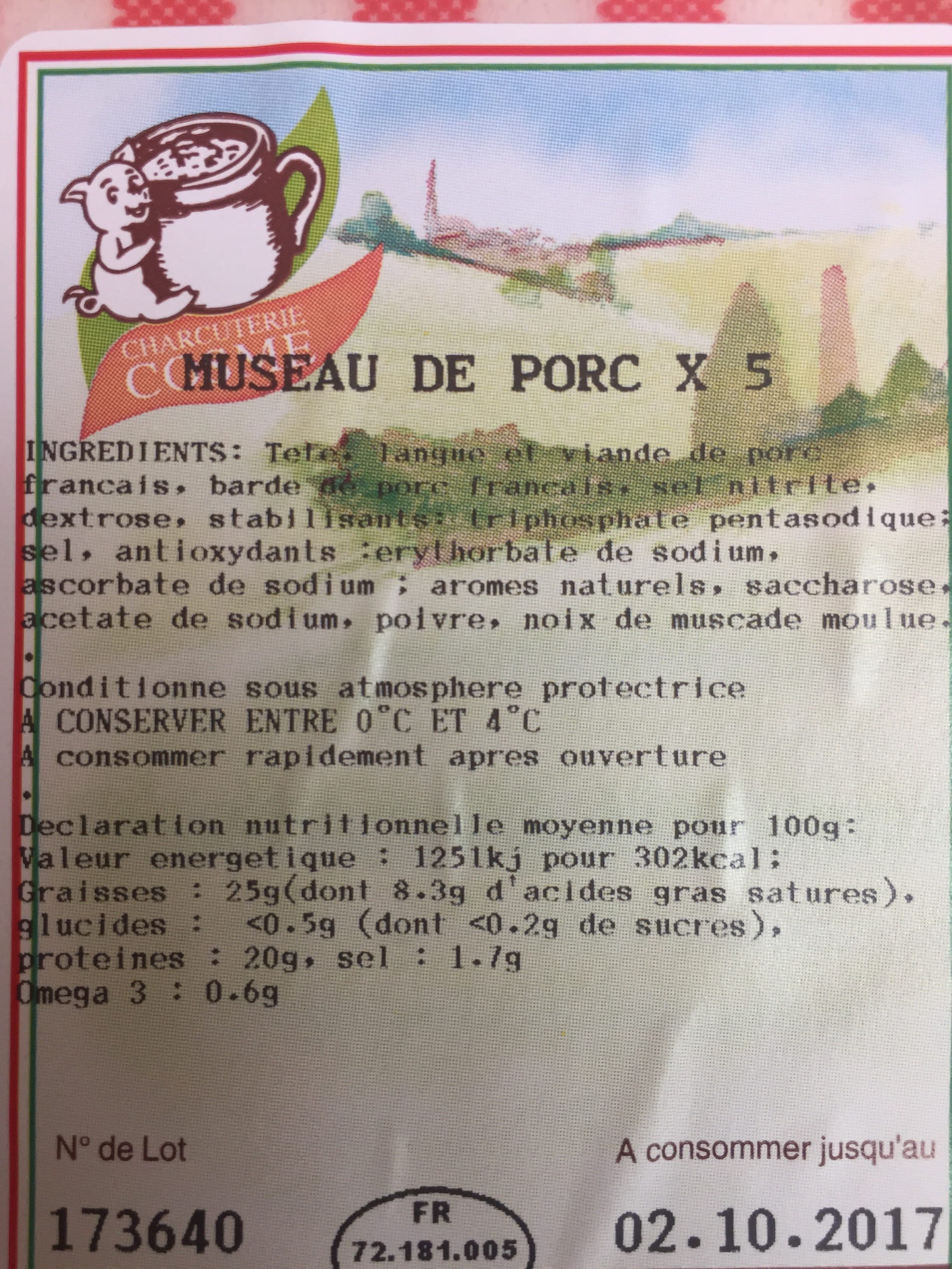 Charcuterie Cosme Museau de porc packshot
