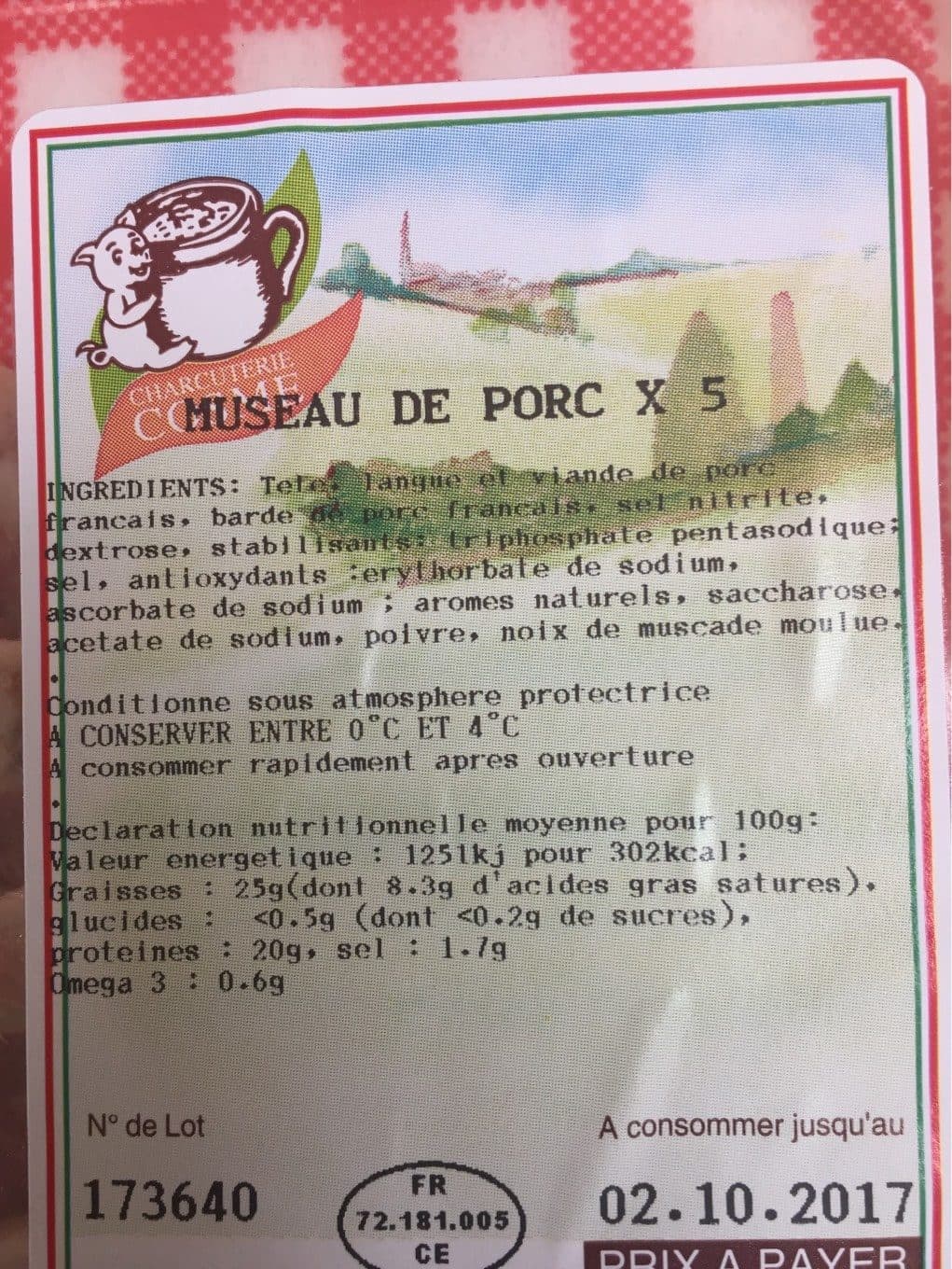 Charcuterie Cosme Museau de porc packshot