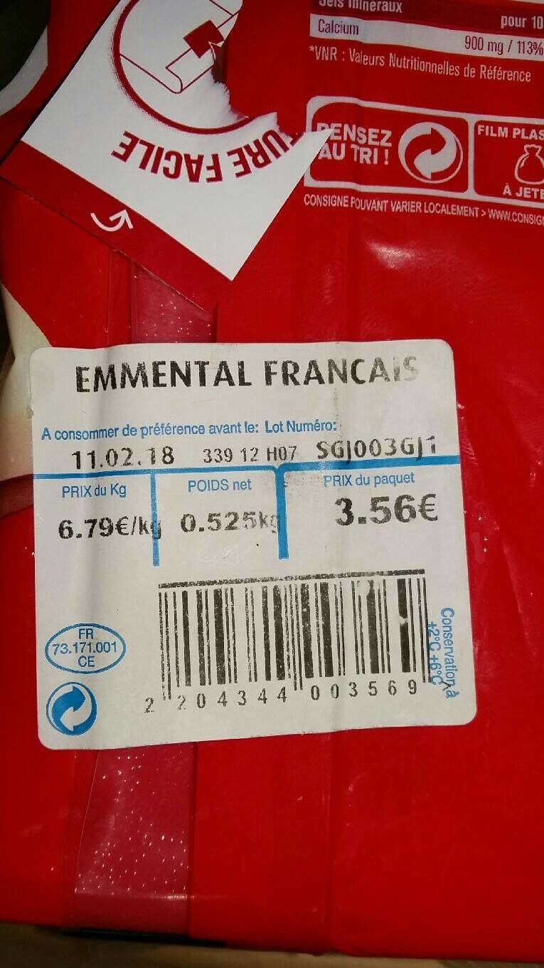 Emmental français Gruyère packshot