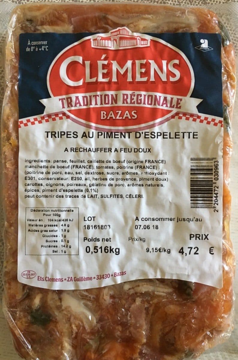 Open Food Facts Tripes au piment d'espelette packshot