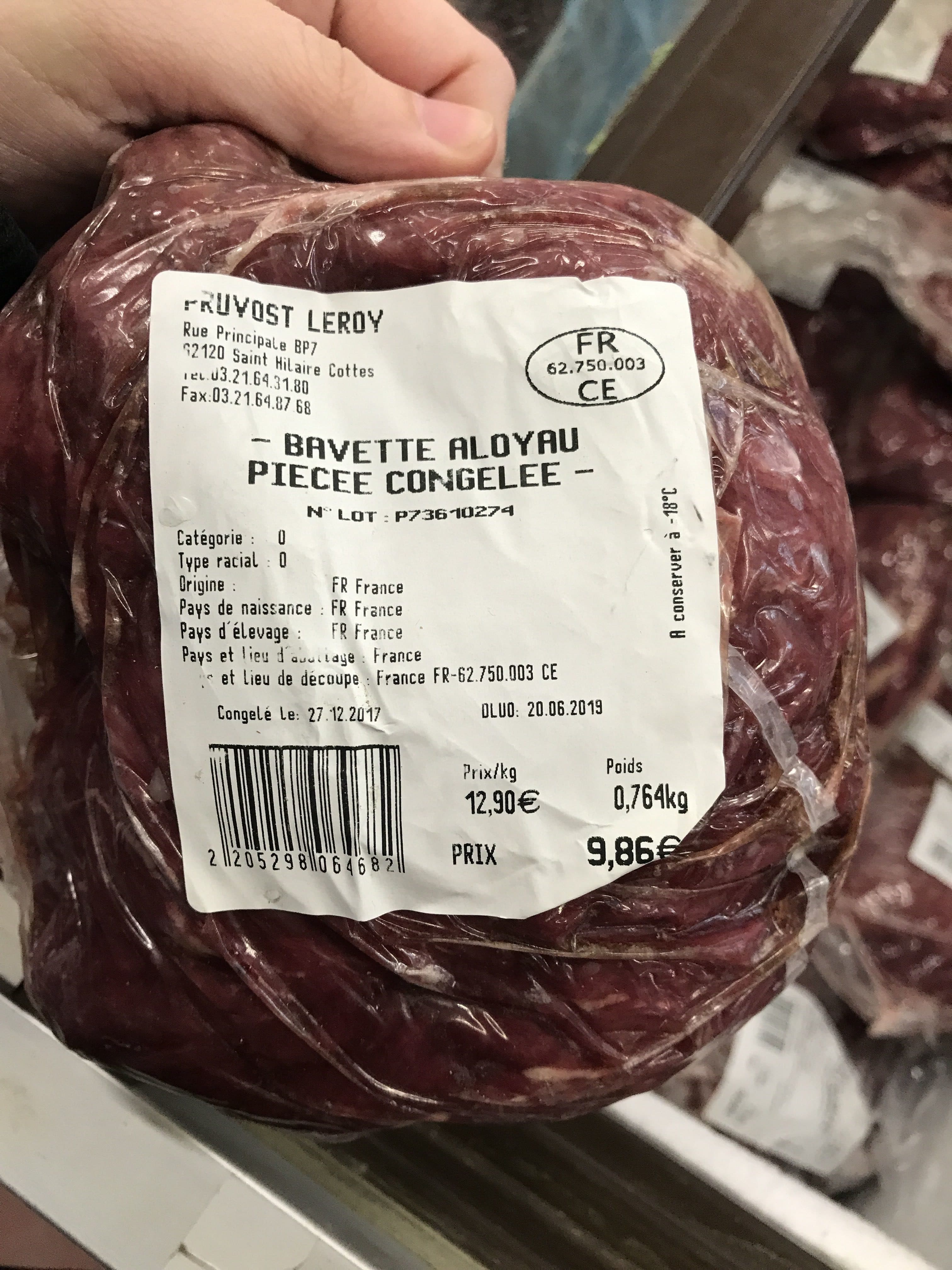 Pruvost Leroy Bavette Aloyau piécée congelée packshot
