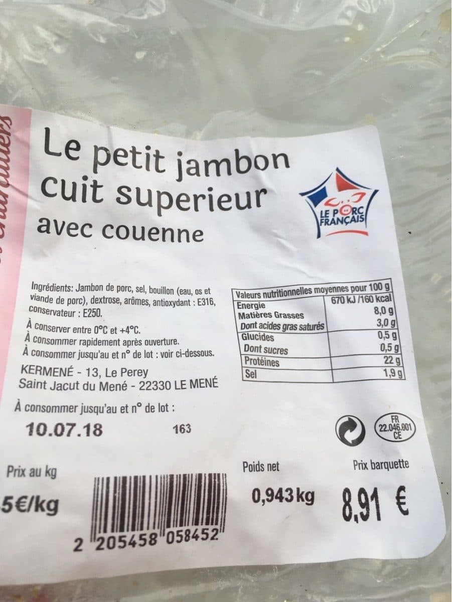 Open Food Facts Le petit jamboncuit superieur avec couenne packshot