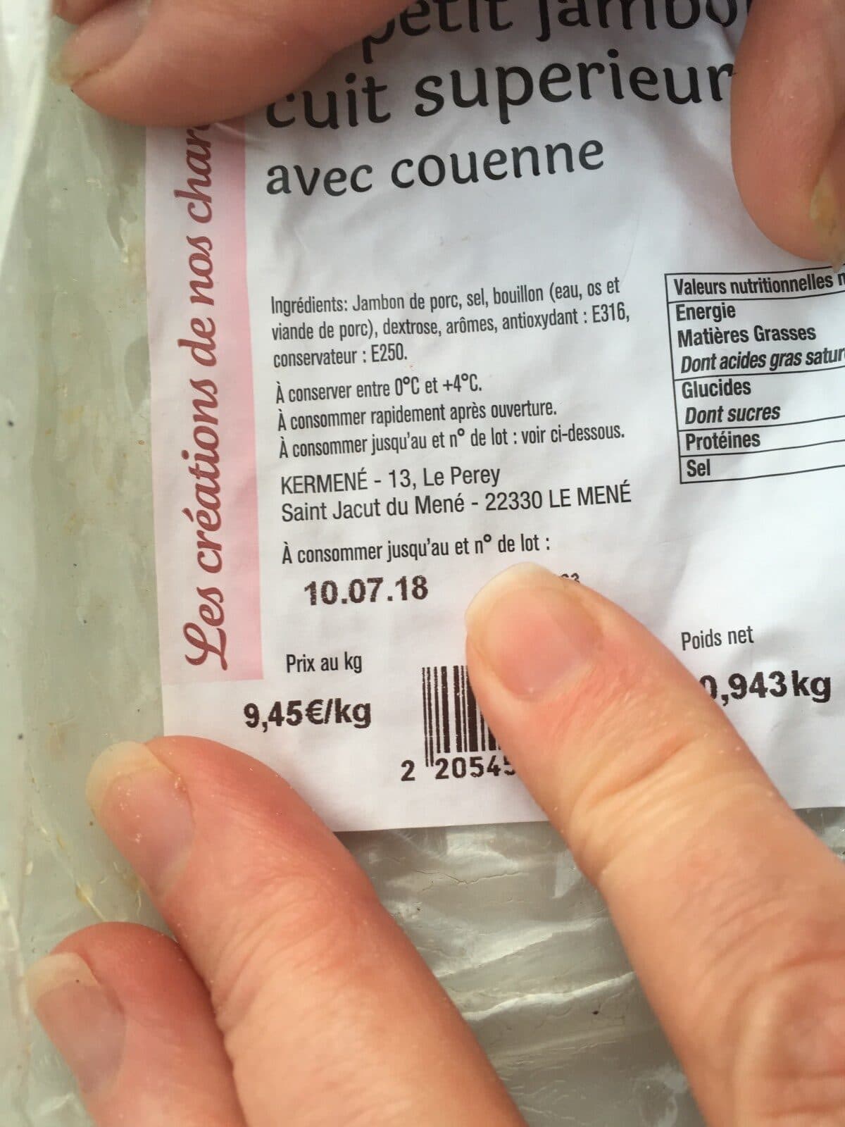Open Food Facts Le petit jamboncuit superieur avec couenne packshot