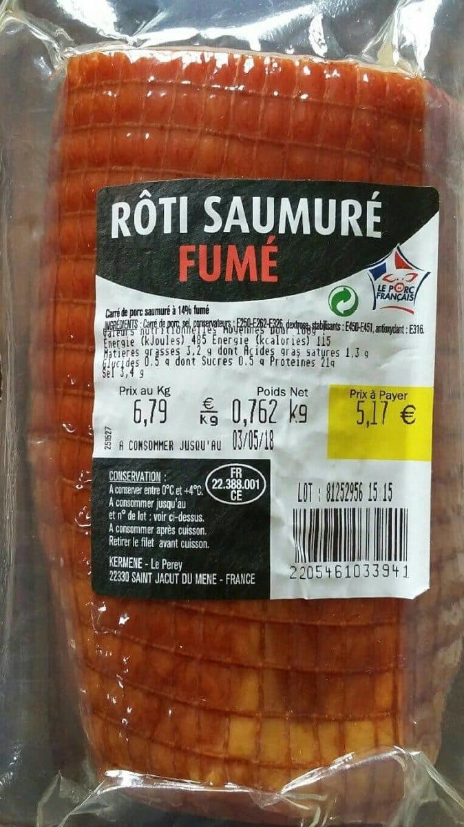 Open Food Facts Rôti saumuré fumé packshot