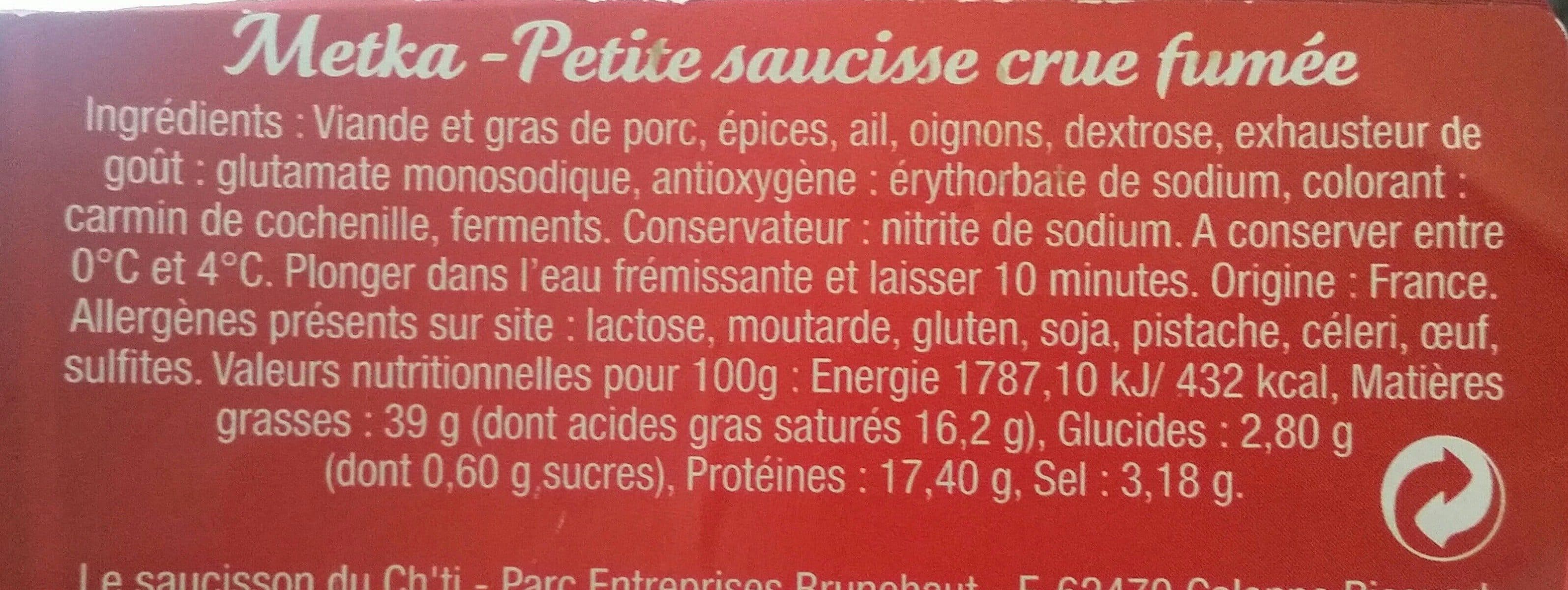 Open Food Facts Metka saucisse fumée packshot
