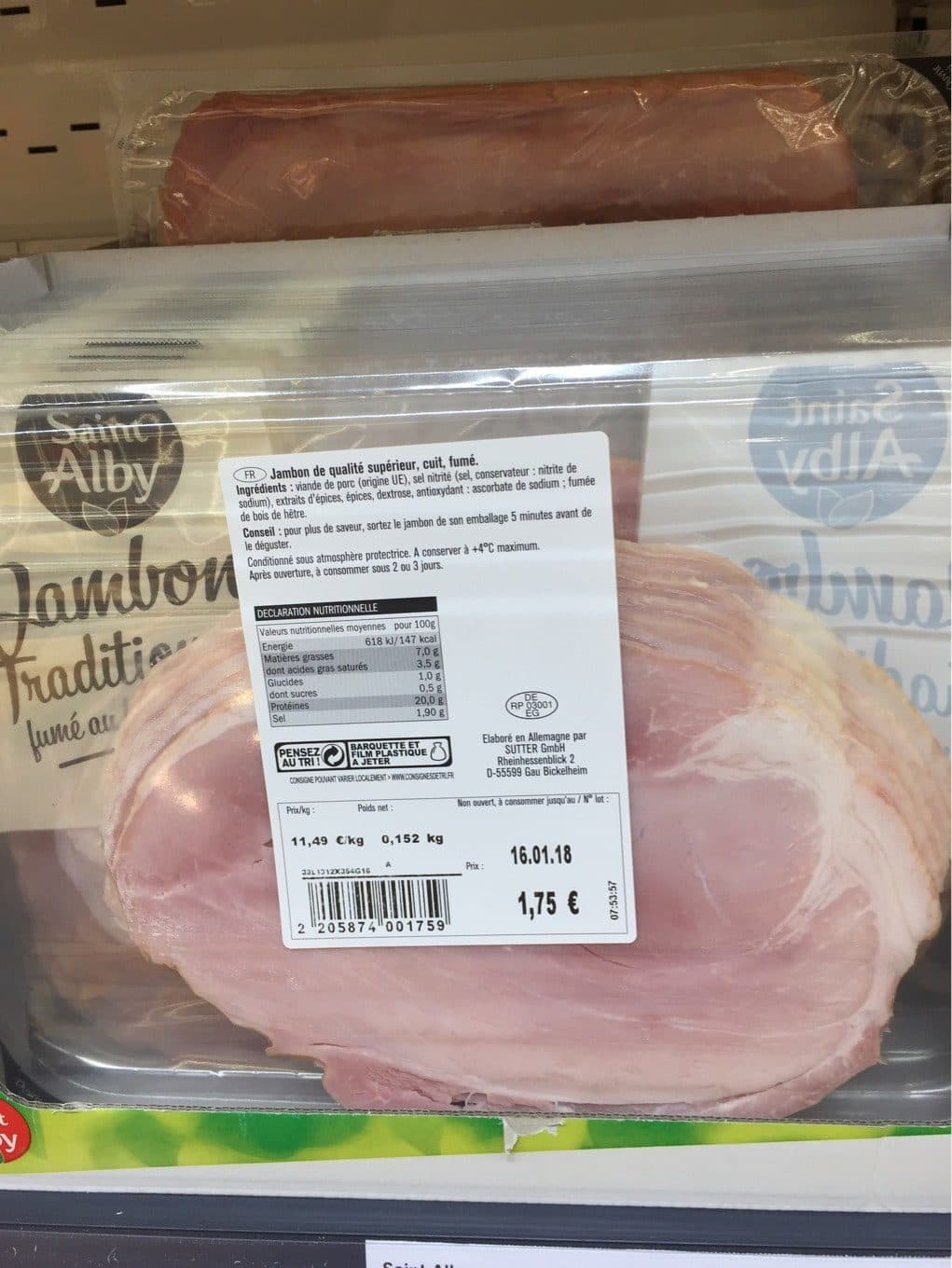 Saint Alby Jambon traditionnel fume au bois de hetrr packshot