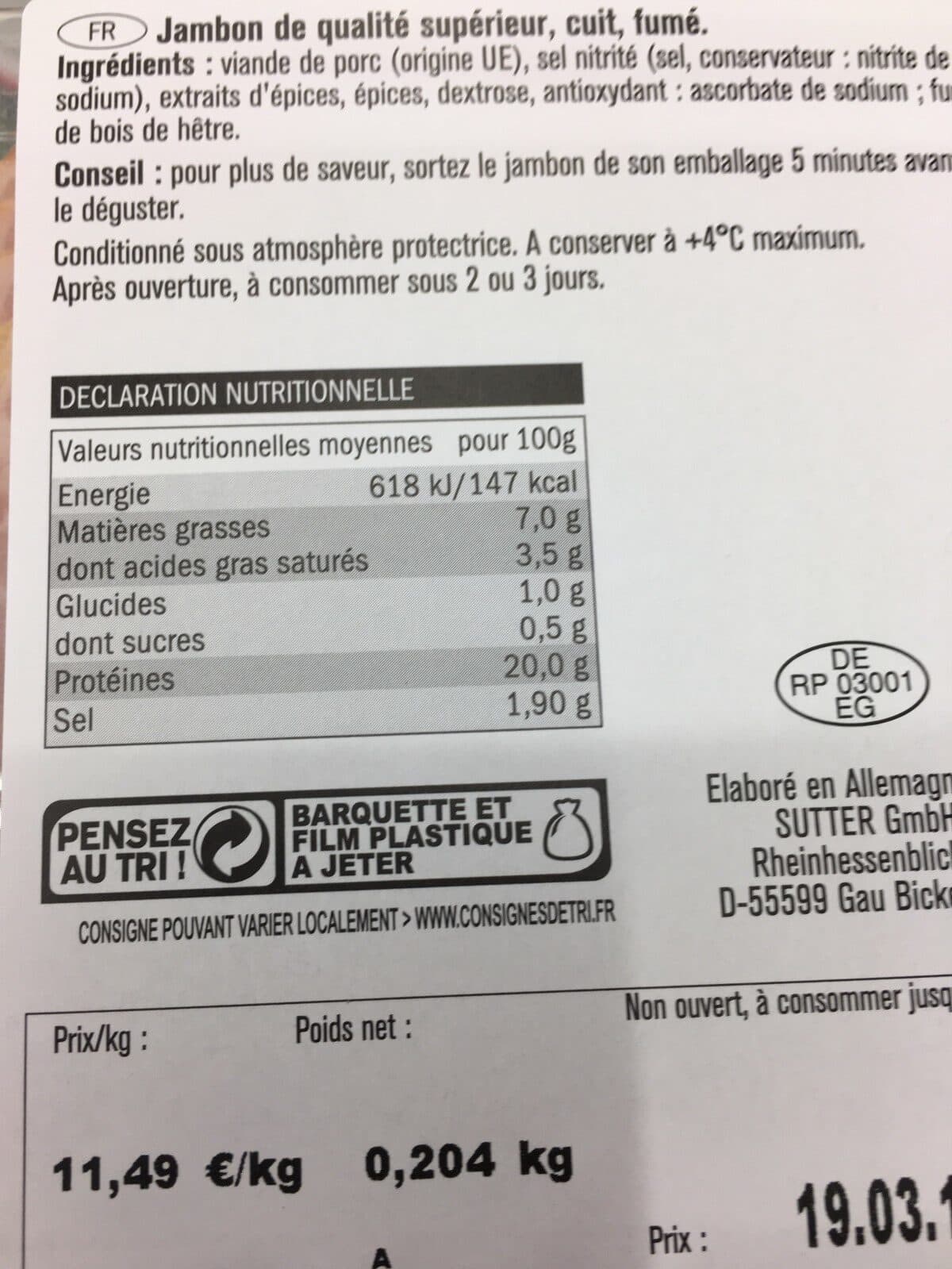 Saint Alby Jambon traditionnel fume au bois de hetre packshot