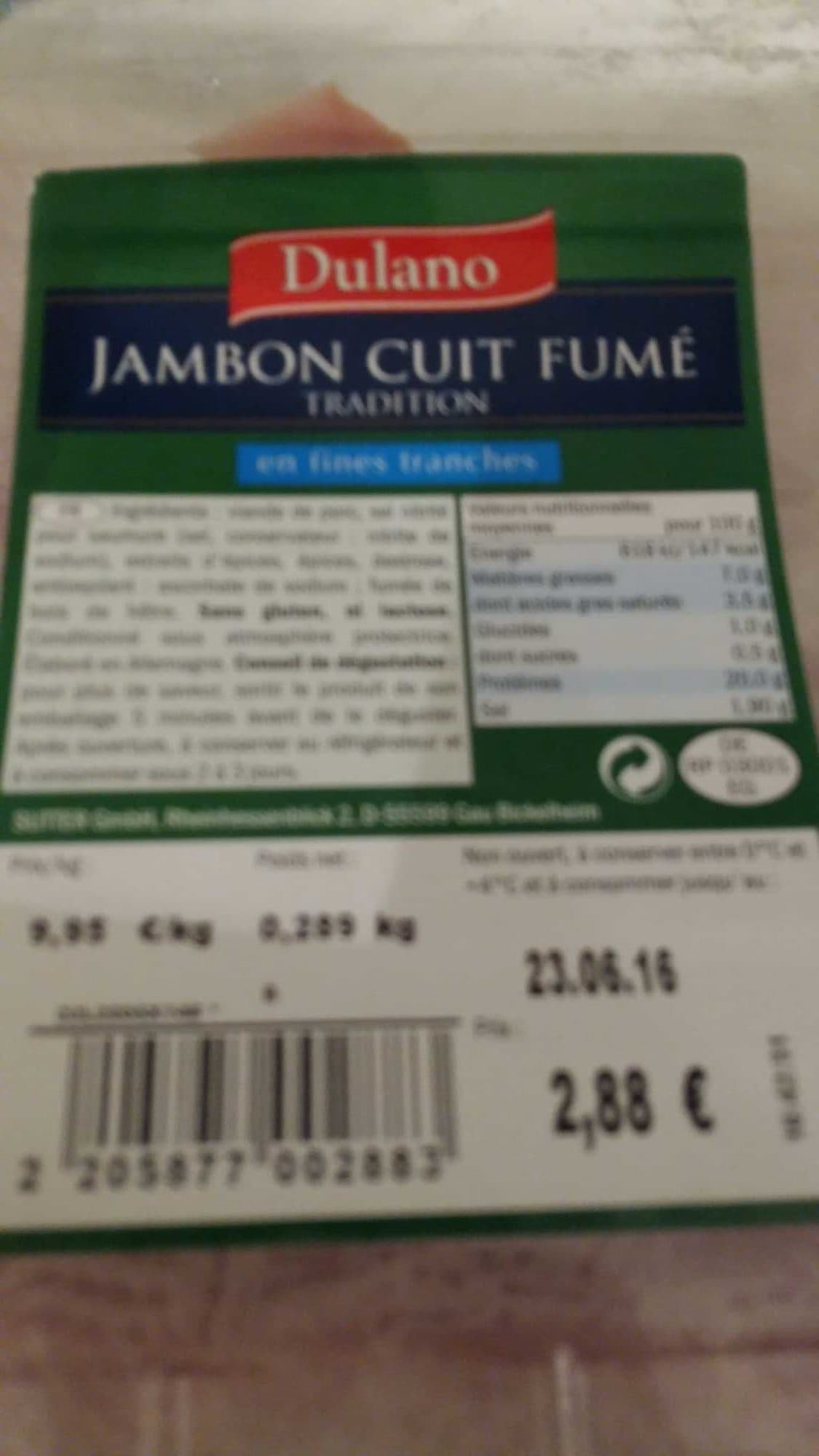 Dulano Jambon Cuit Fumé Tradition packshot