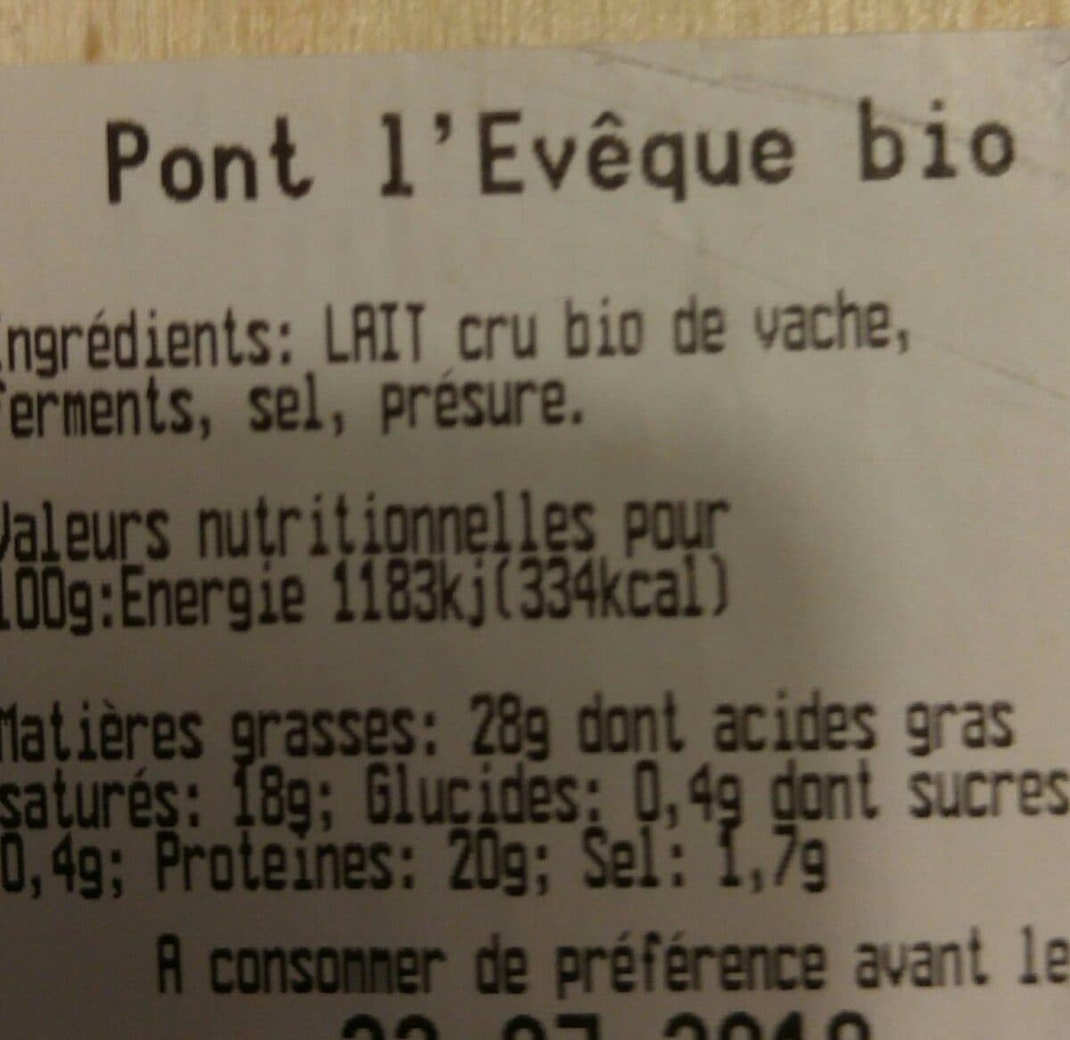 Open Food Facts Pont l'évêque packshot