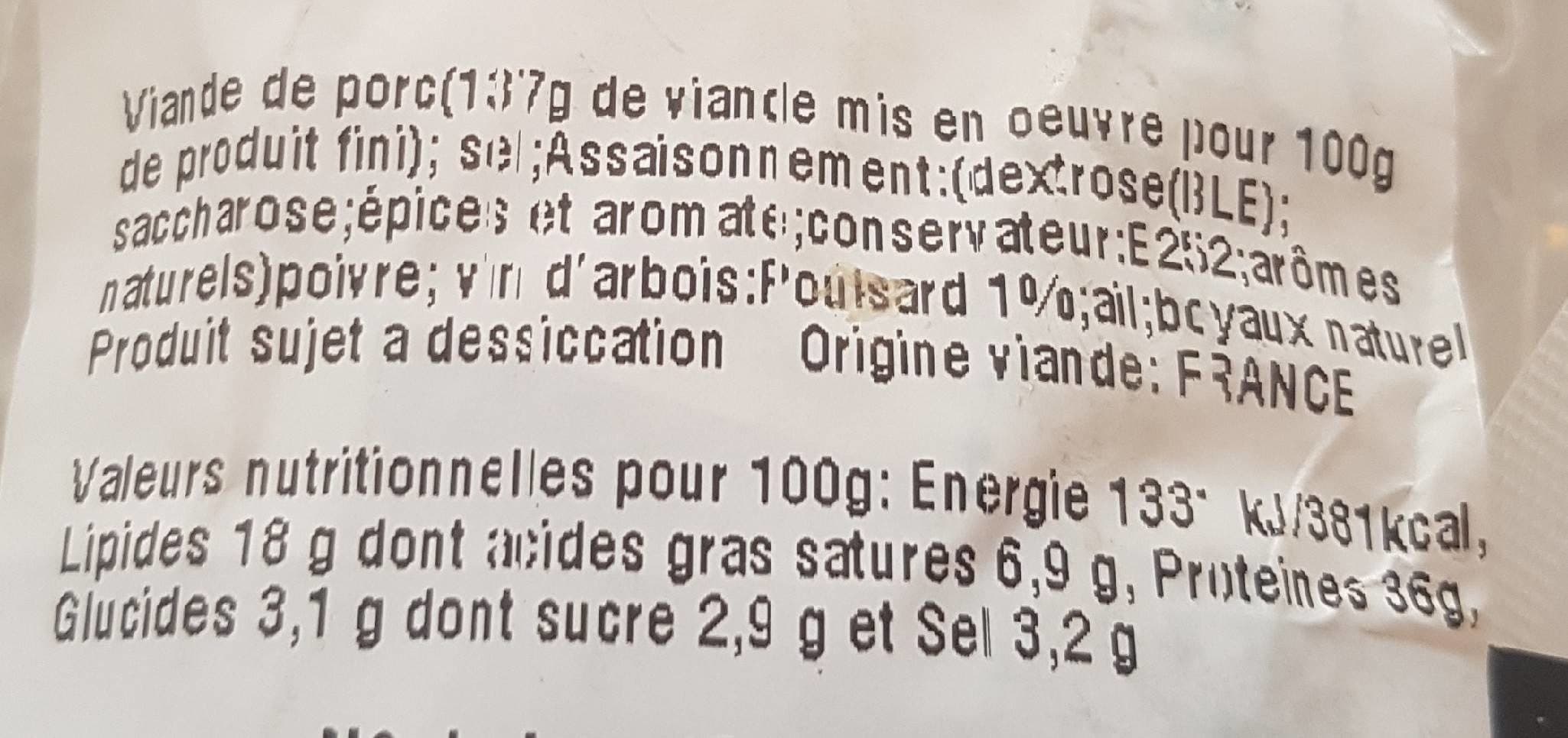 Open Food Facts Saucisson fumé packshot