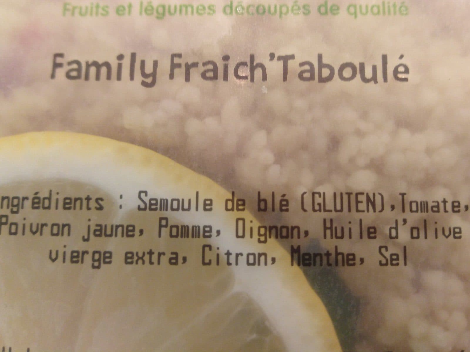 Open Food Facts Family Fraich'Taboulé packshot