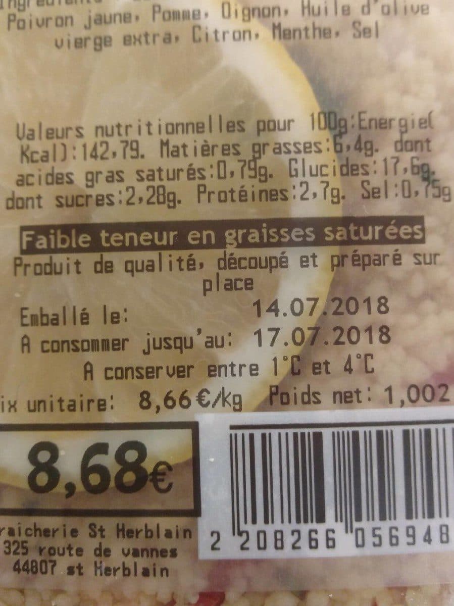 Open Food Facts Family Fraich'Taboulé packshot