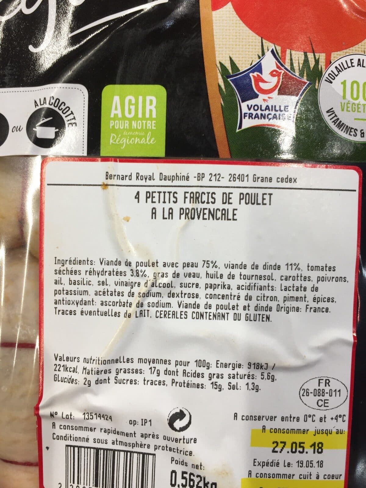 Open Food Facts Petits farcis de poulet packshot