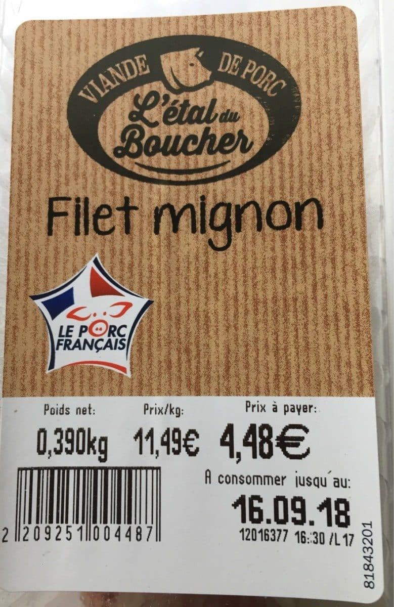 Open Food Facts Filet mignon packshot