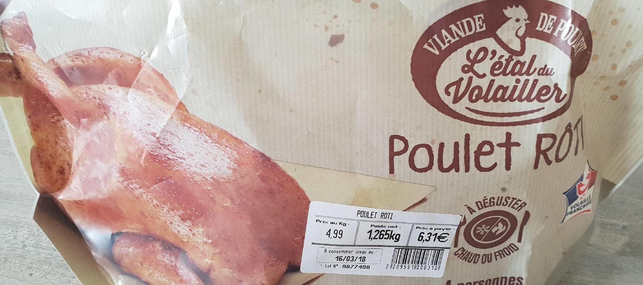 Open Food Facts Poulet rôti traité en salaison packshot