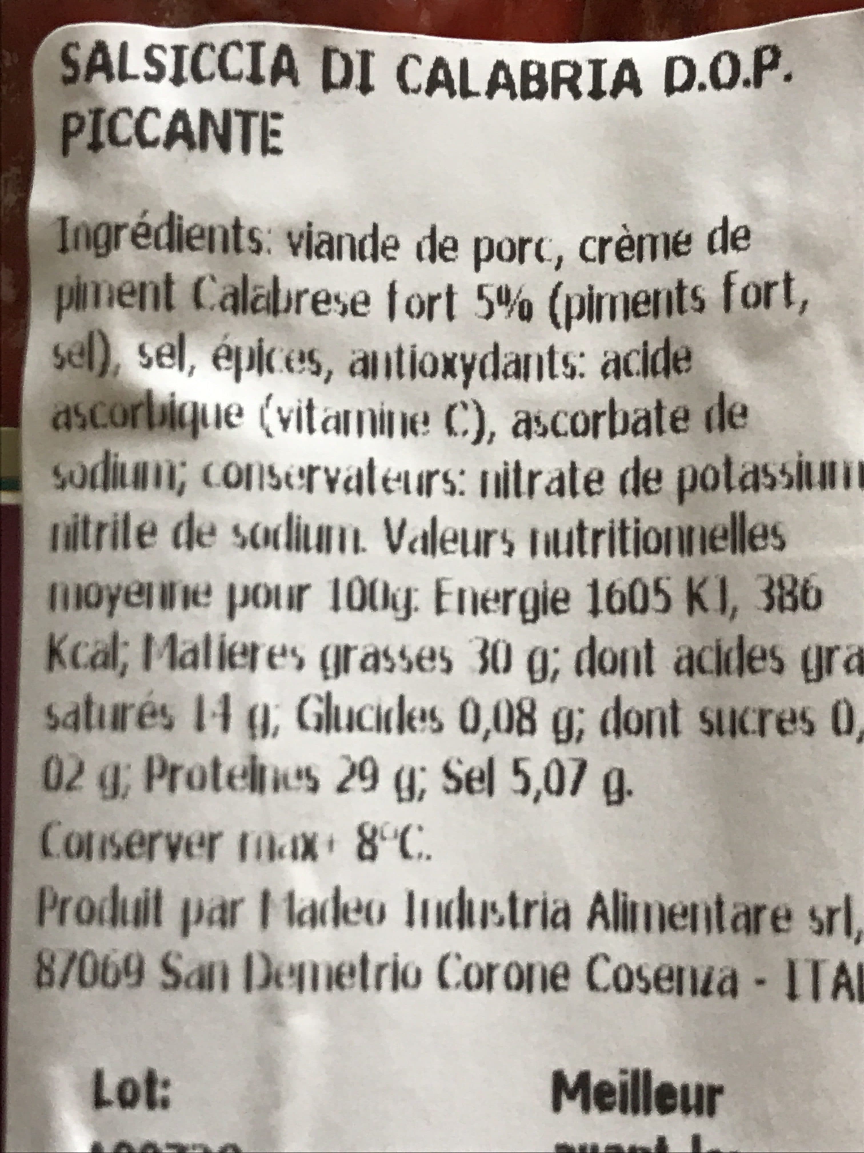 Madeo Salsiccia di calabria packshot
