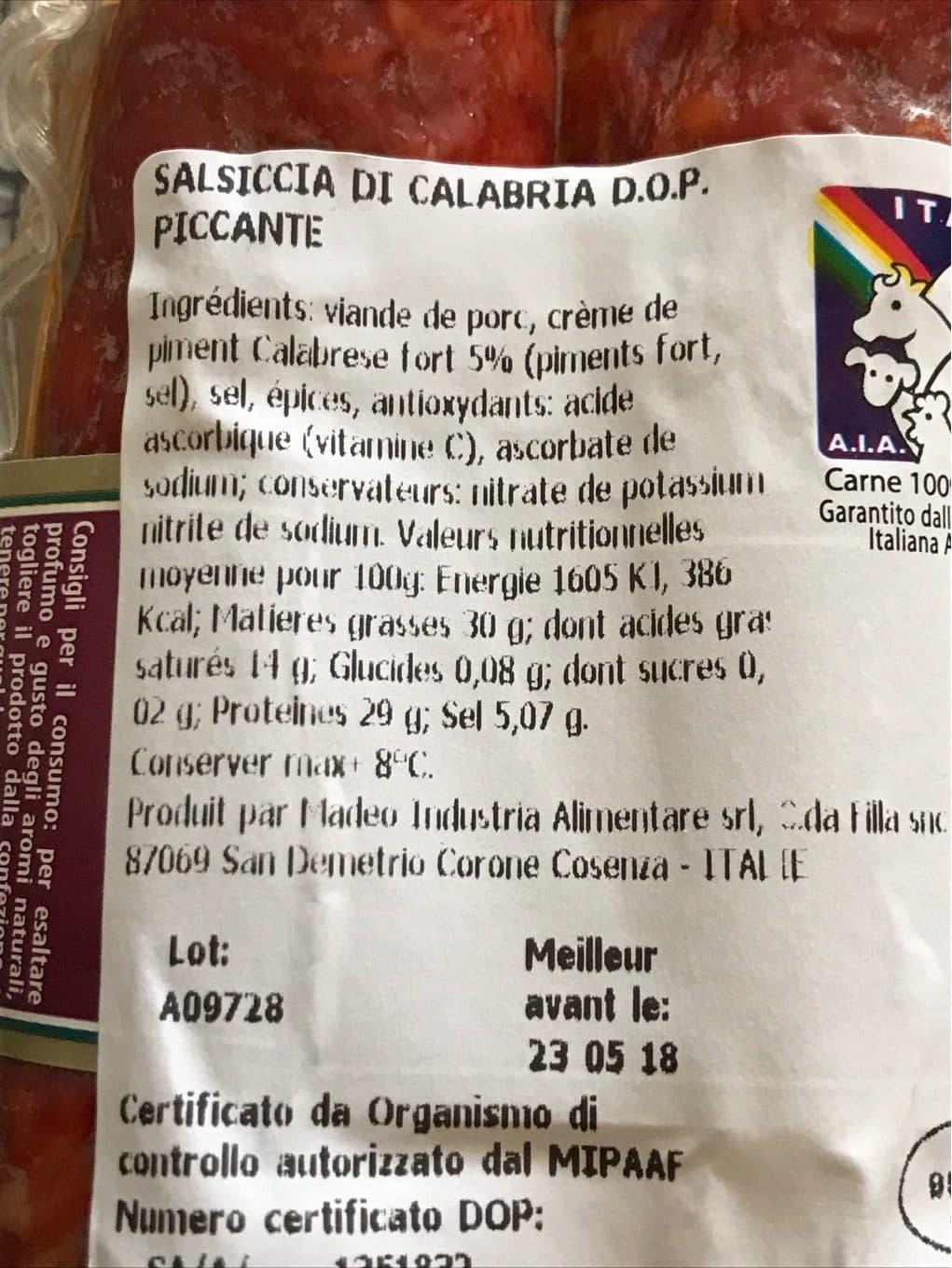 Madeo Salsiccia di calabria packshot
