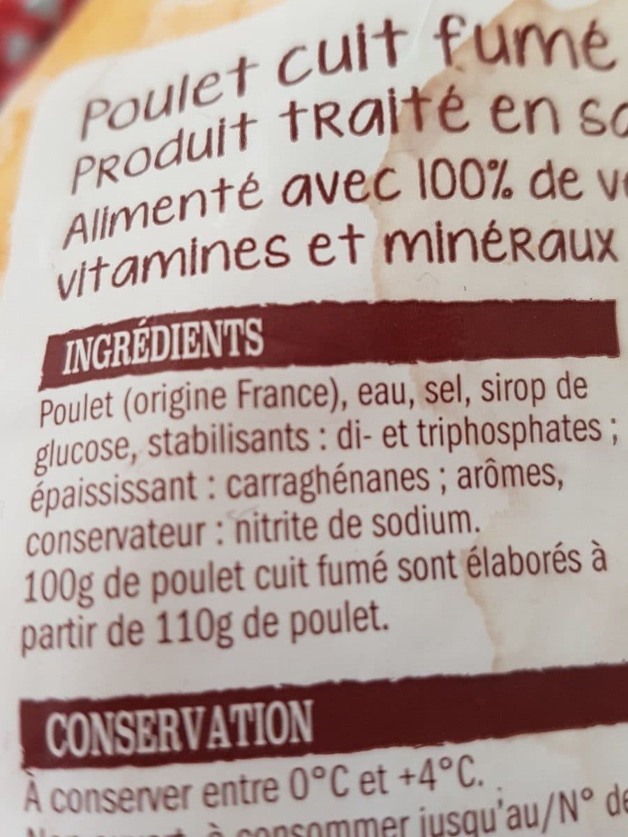 Open Food Facts Poulet cuit fumé au bois de hêtre packshot