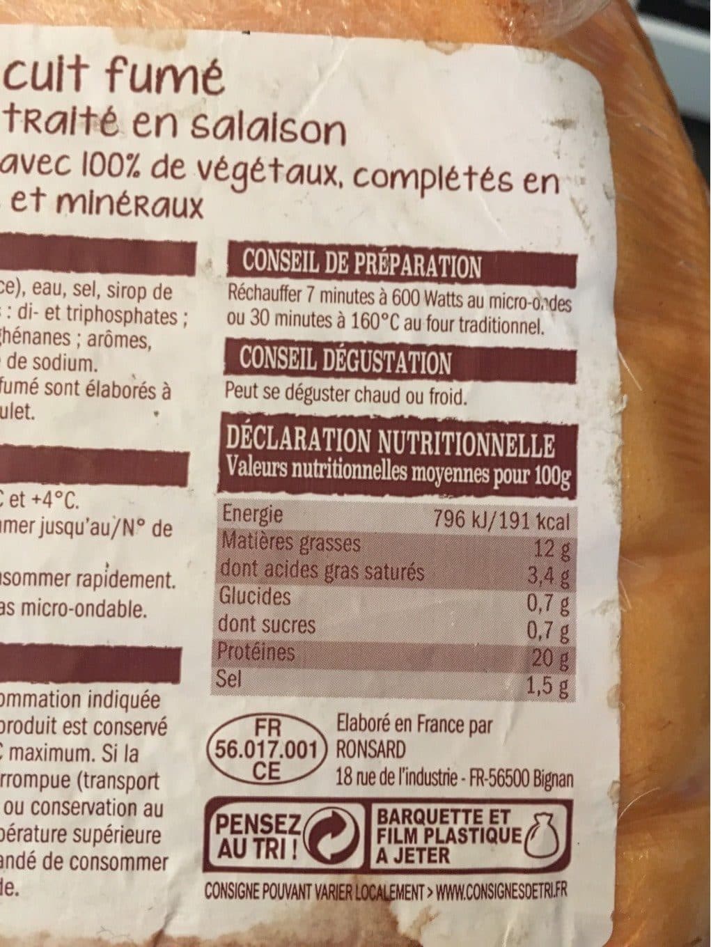 Lidl Poulet cuit fumé au bois de hêtre packshot