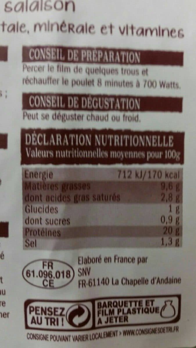 Open Food Facts Poulet cuit fumé packshot