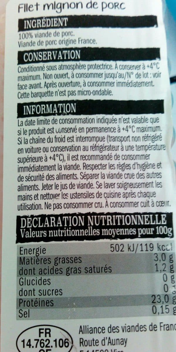Open Food Facts Filet Mignon packshot