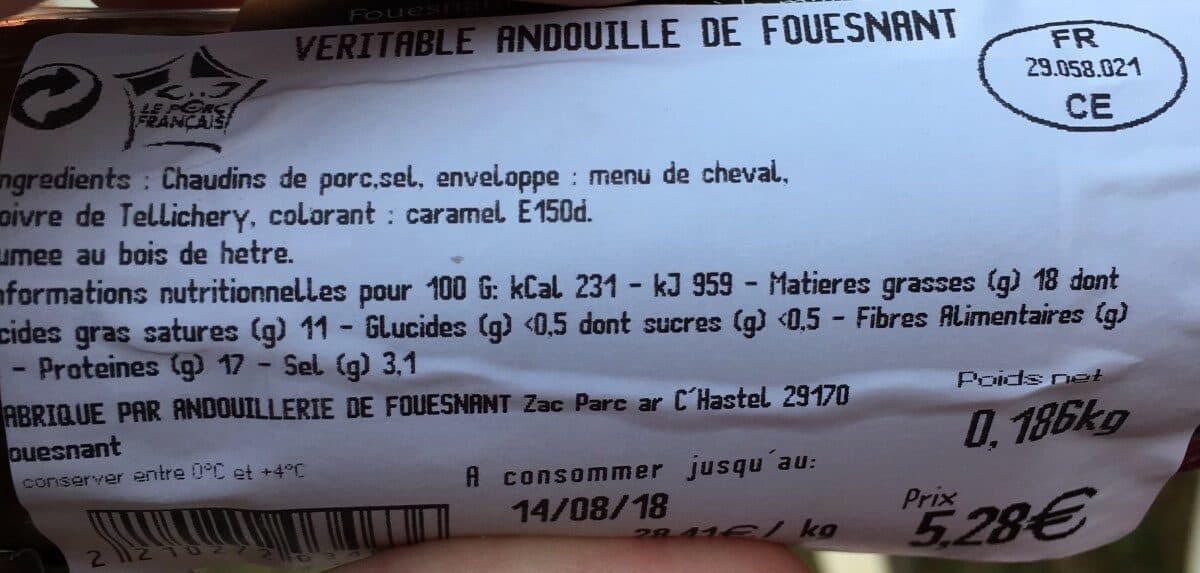 Open Food Facts Andouille de Fouesnant packshot