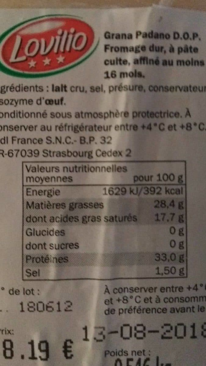 Open Food Facts Grana padano packshot