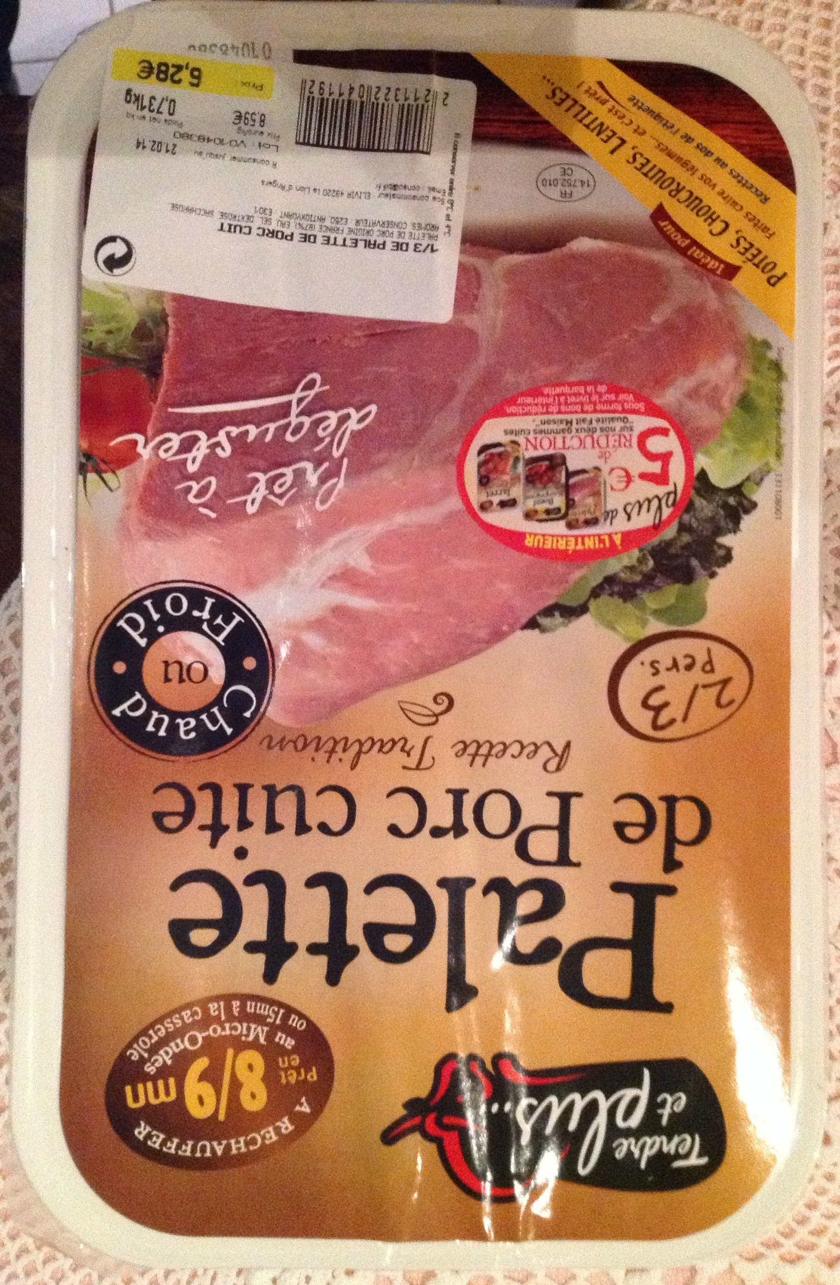 Tendre et Plus Palette de Porc cuite packshot