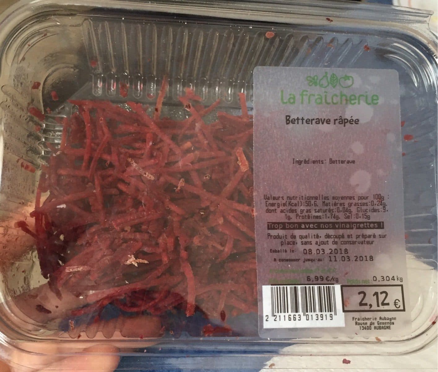 Open Food Facts Betterave râpée packshot