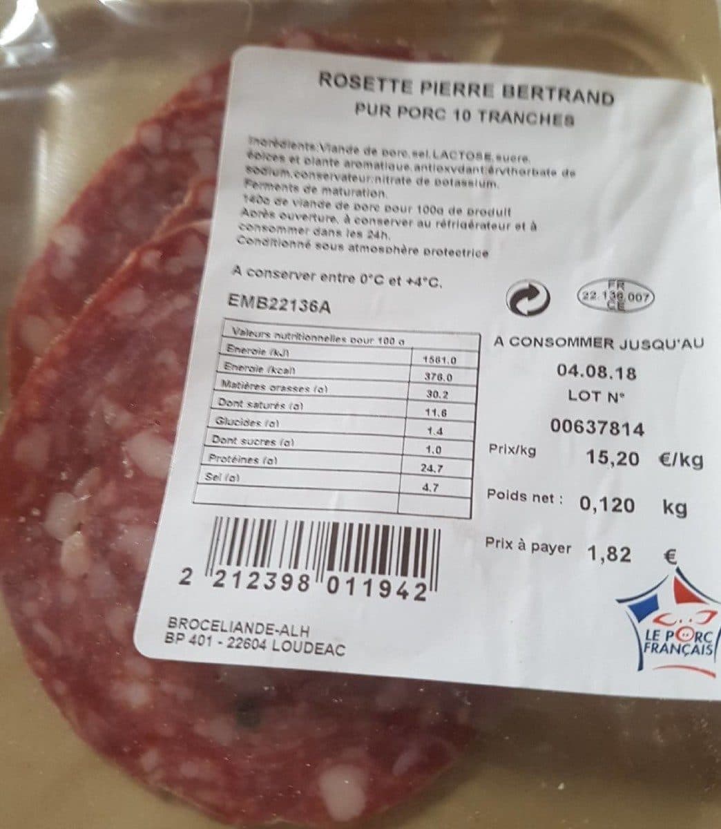 Open Food Facts Rosette Pierre Bertrand packshot