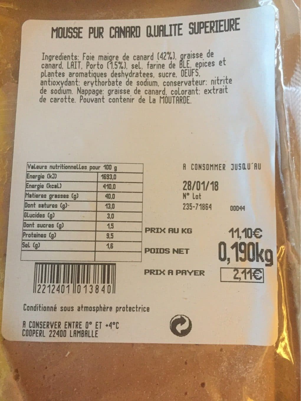Hyper U Mousse pur canard qualité supérieure packshot