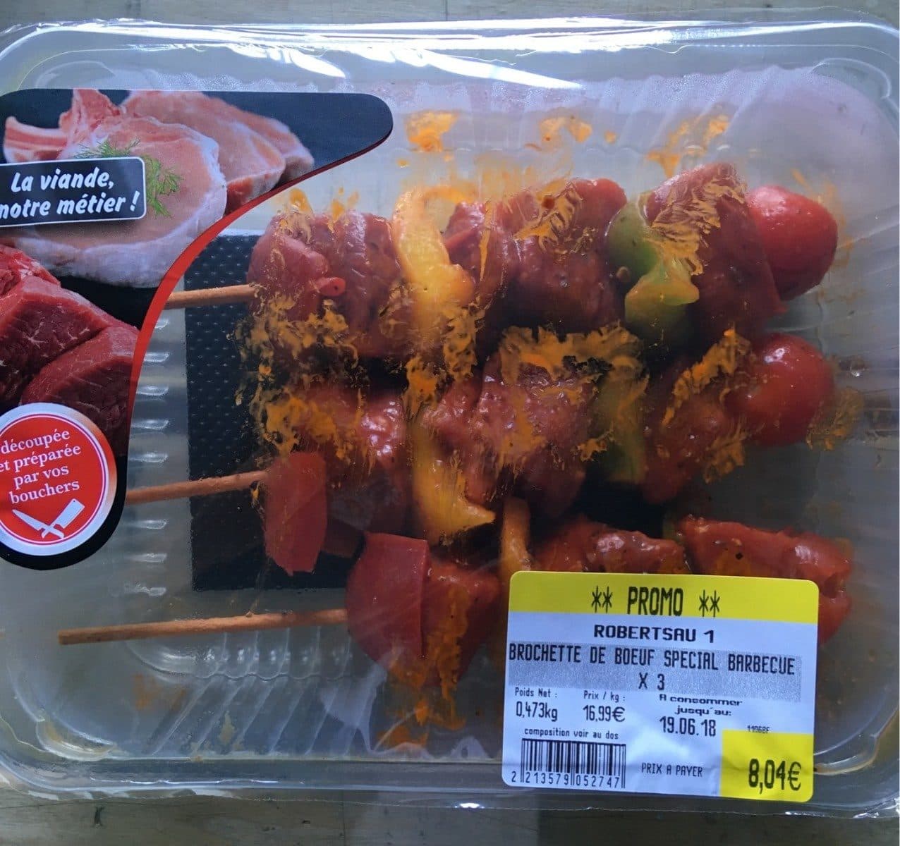 Open Food Facts Brochette de boeuf special barbecue packshot
