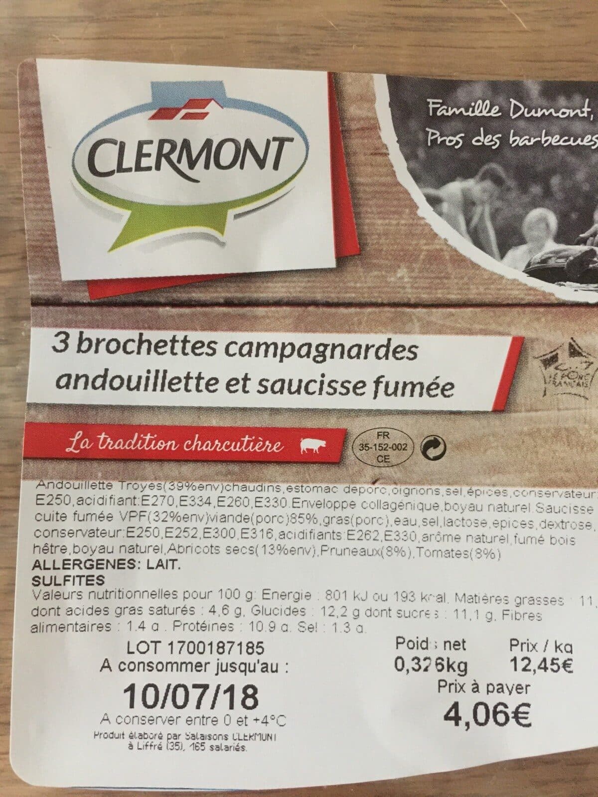 Open Food Facts Brochette campagnardes packshot