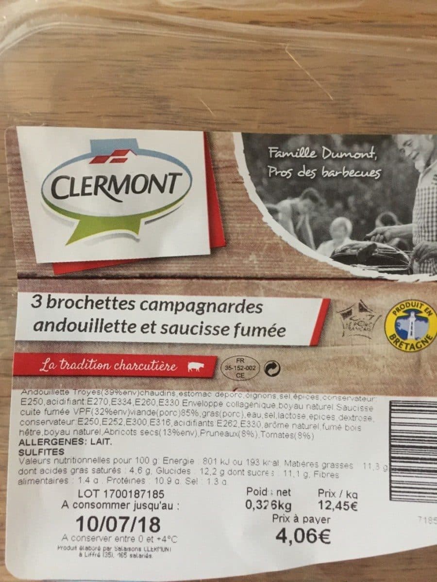 Open Food Facts Brochette campagnardes packshot