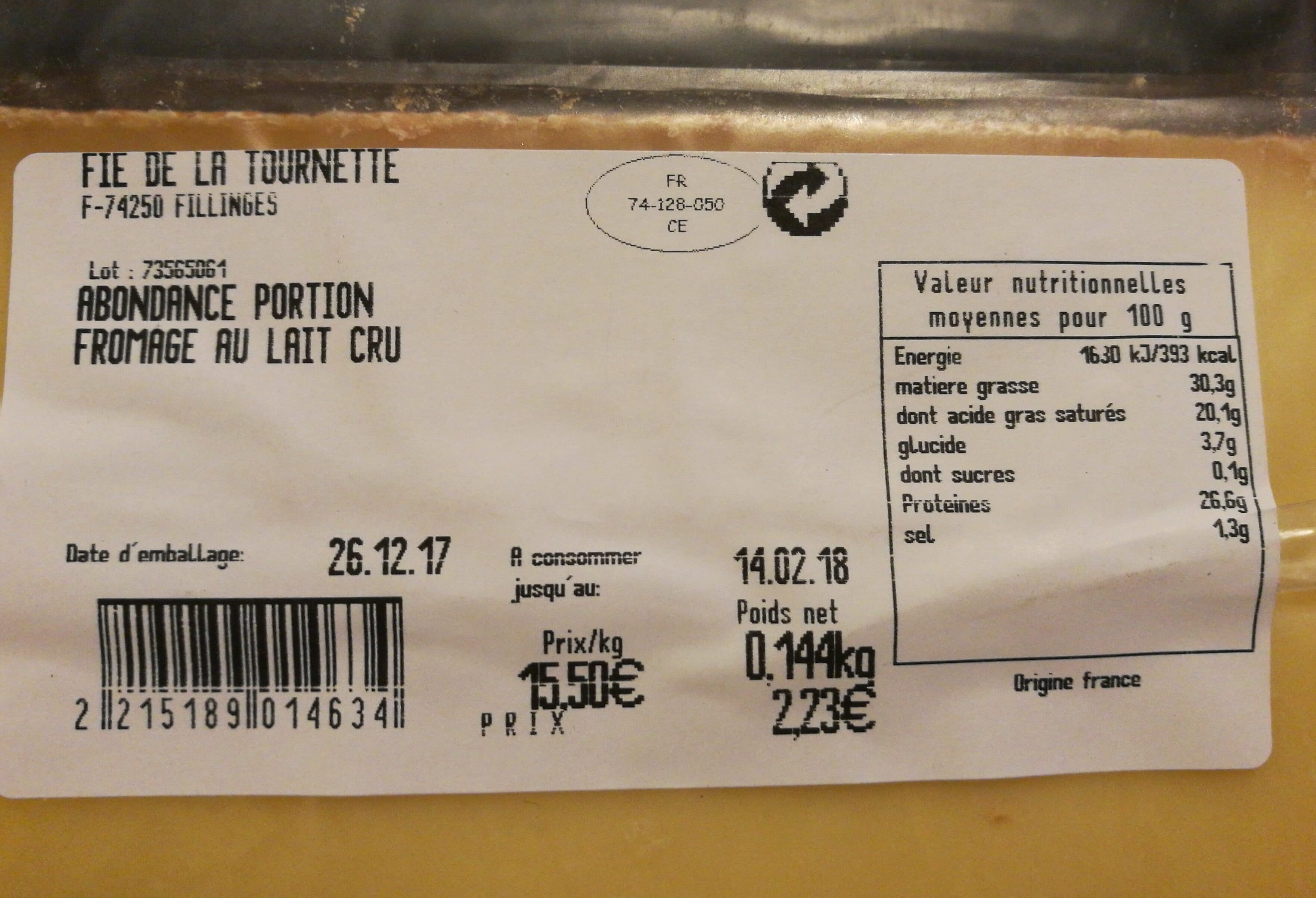 Fromagerie Verdannet Abondance au lait cru packshot