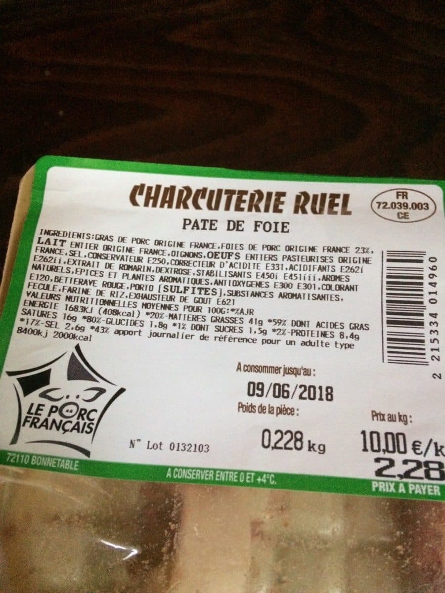 Charcuterie Ruel Pate de foie de porc packshot