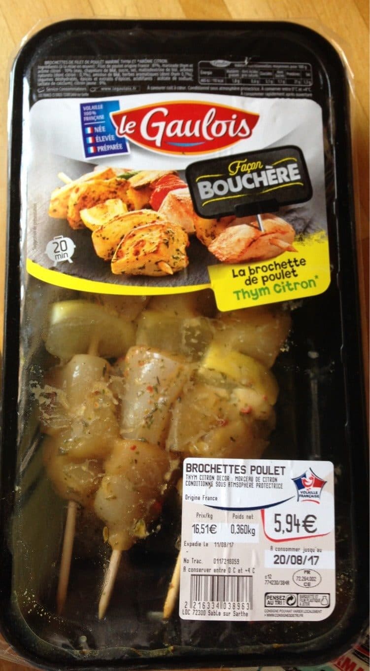 Le Gaulois La brochette de poulet thym citron packshot