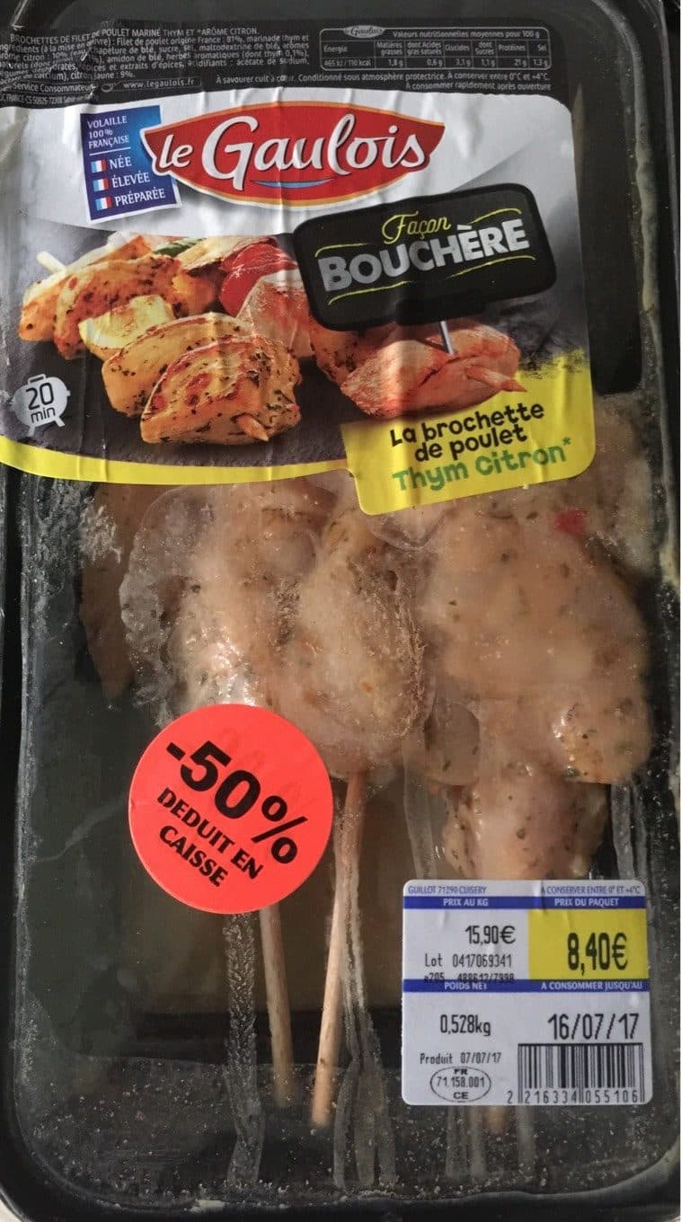 Le Gaulois Brochette de poulet thym citron packshot
