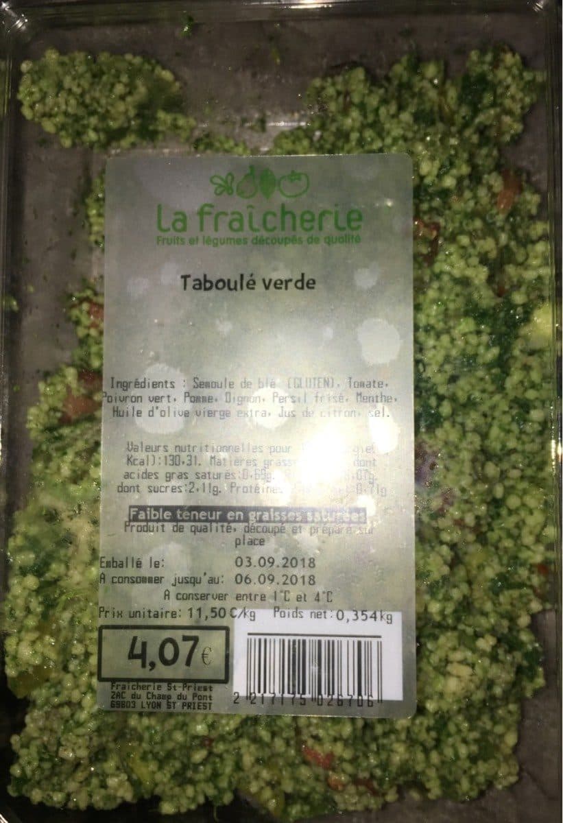 Open Food Facts Taboulé verde packshot