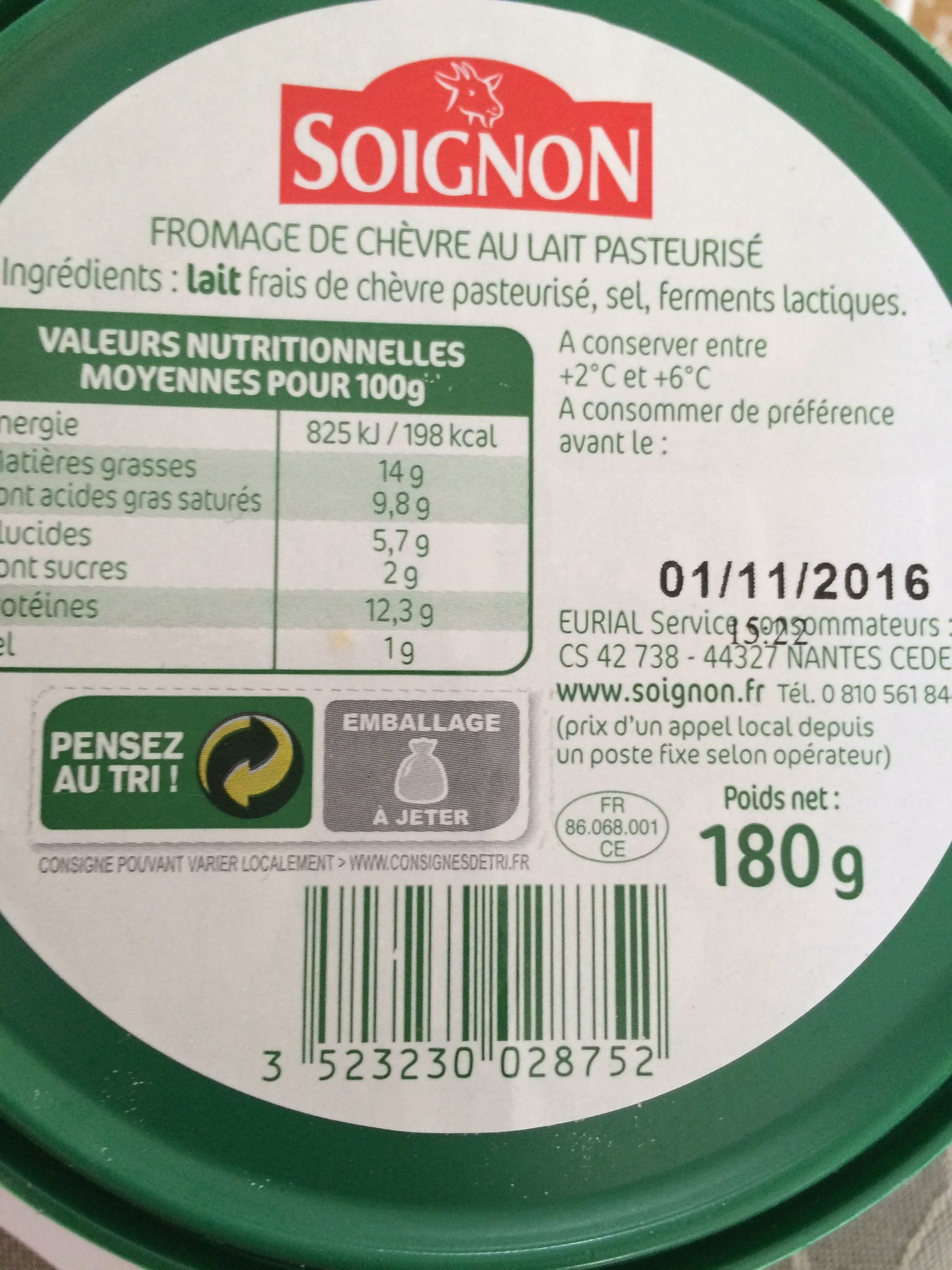 Soignon Fromage de Chèvre packshot