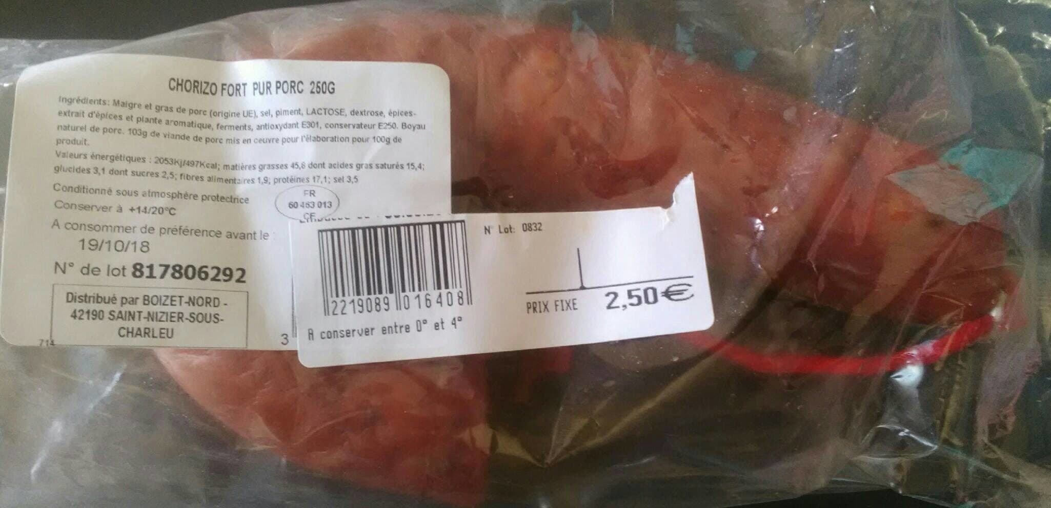 Open Food Facts Chorizo pur porc packshot