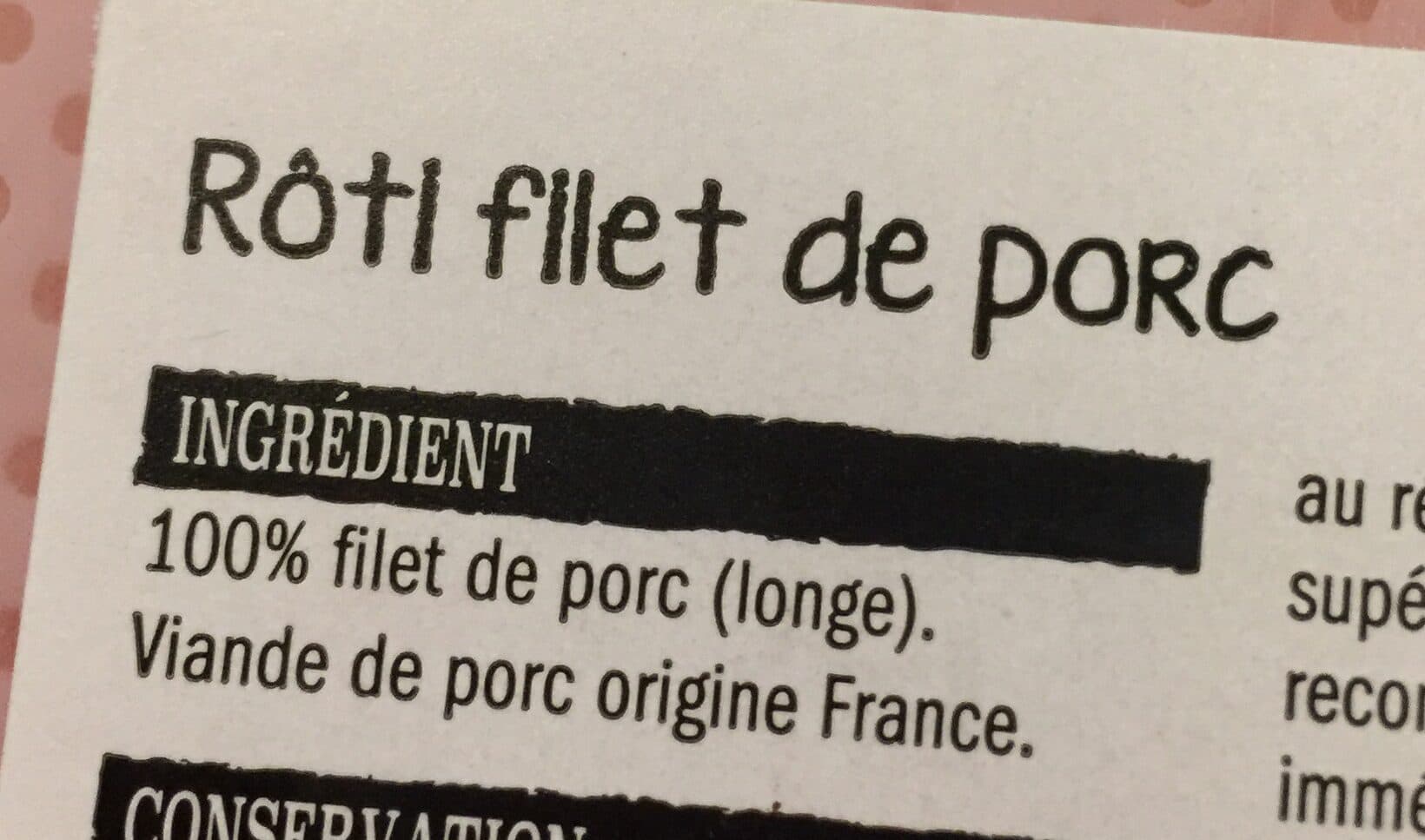 L’etal Du Boucher Roti filet de porc packshot