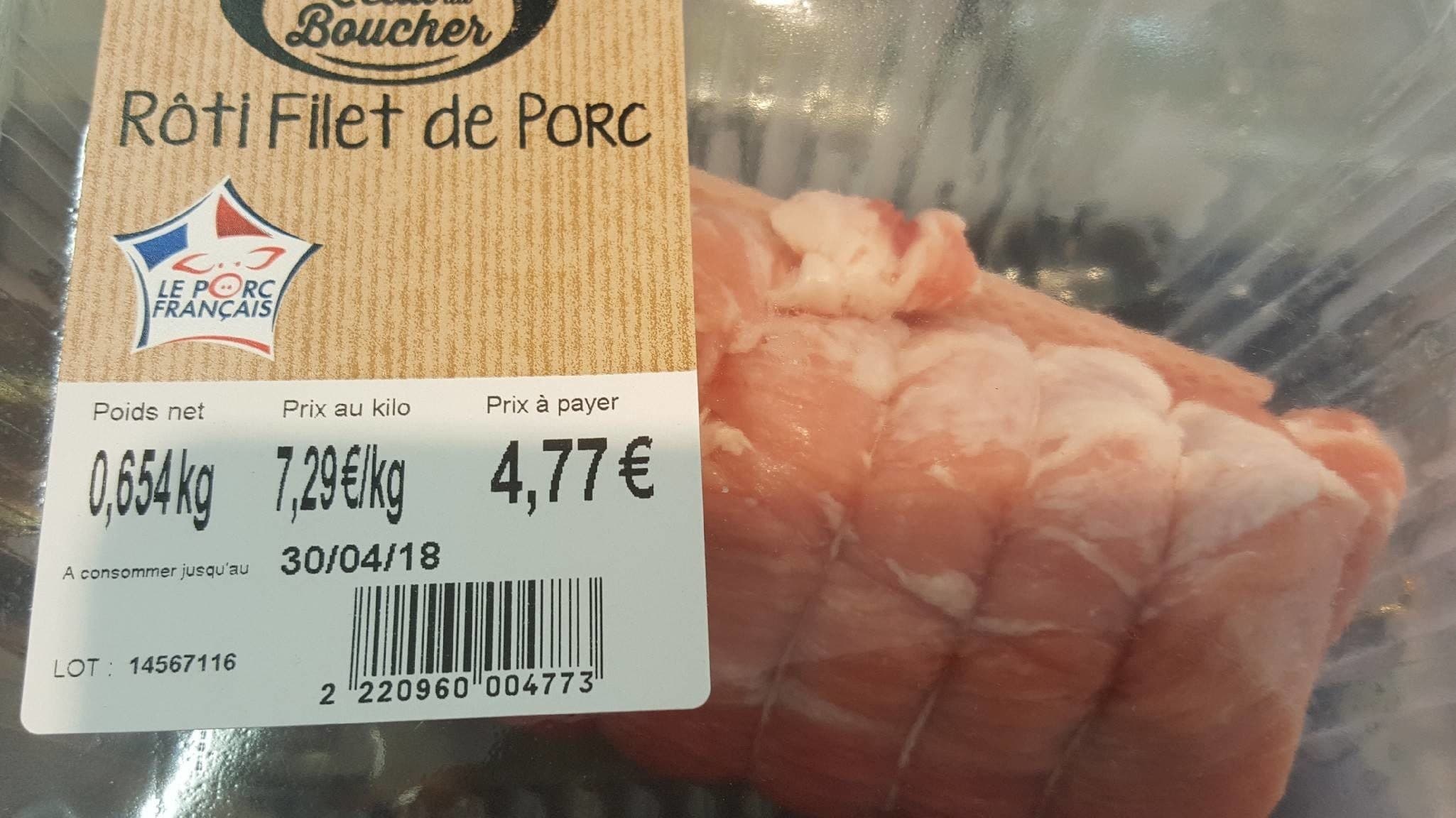 Open Food Facts Rôti filet de porc packshot