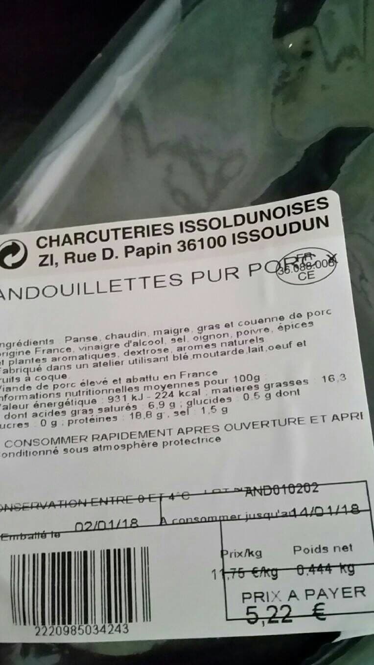 Charcuteries Issoldunoises Andouillettes pur porc packshot