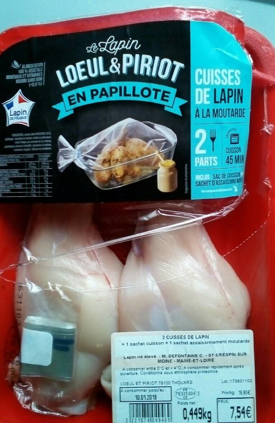 Loeul&Piriot Cuisse de lapin a la moutarde en papillotte packshot