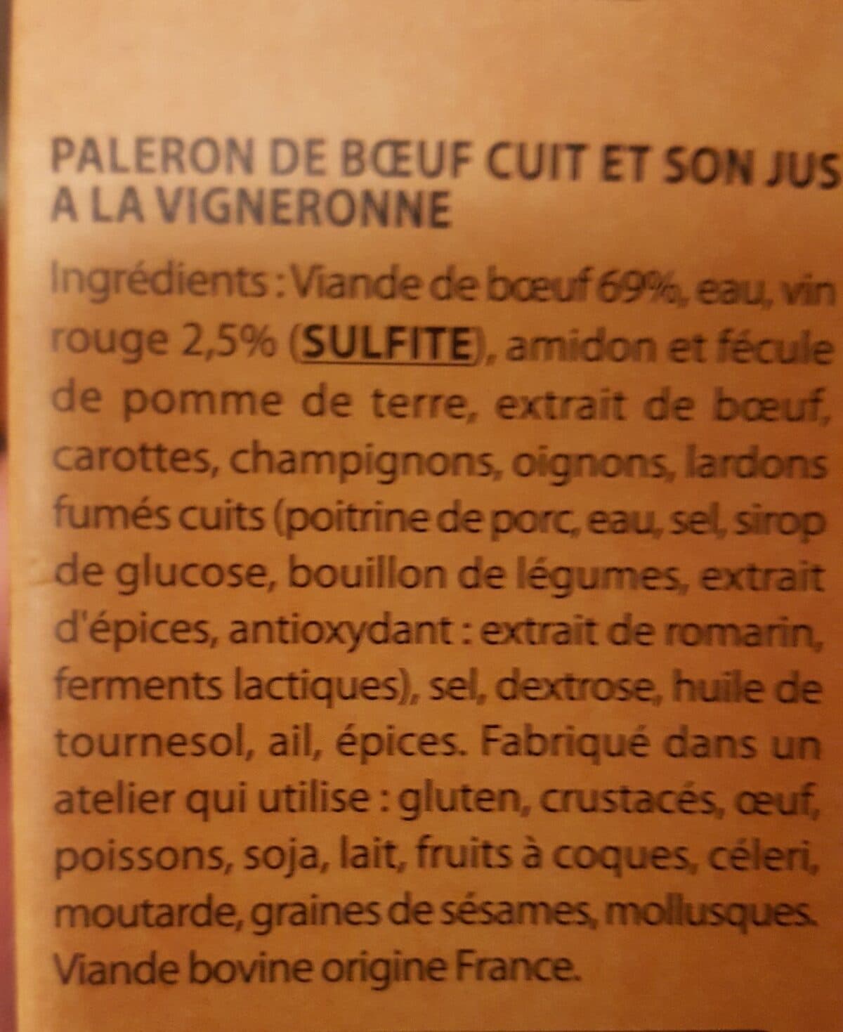 Bigard Paleron de boeuf fondant et jus à la vigneronne packshot